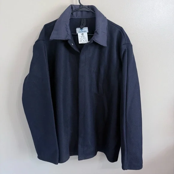National Safety Apparel Fire/Heat Resistant Navy Wool Welding Coat Snap Men's XL - Picture 2 of 8